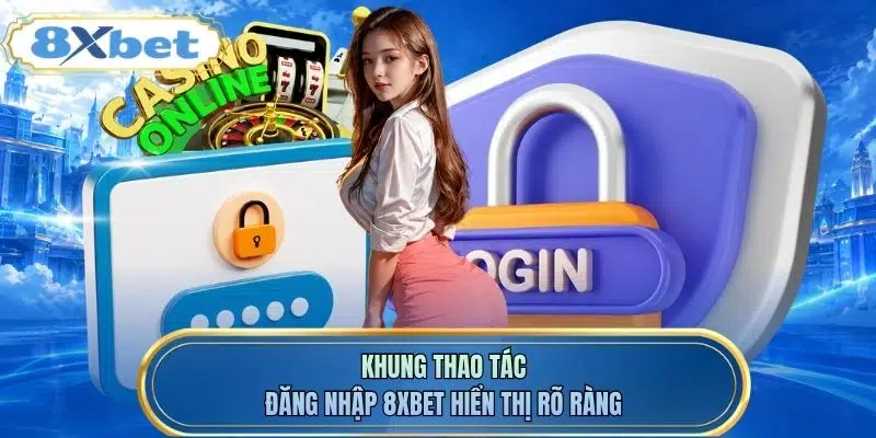 Khung thao tác đăng nhập 8XBET hiển thị rõ ràng